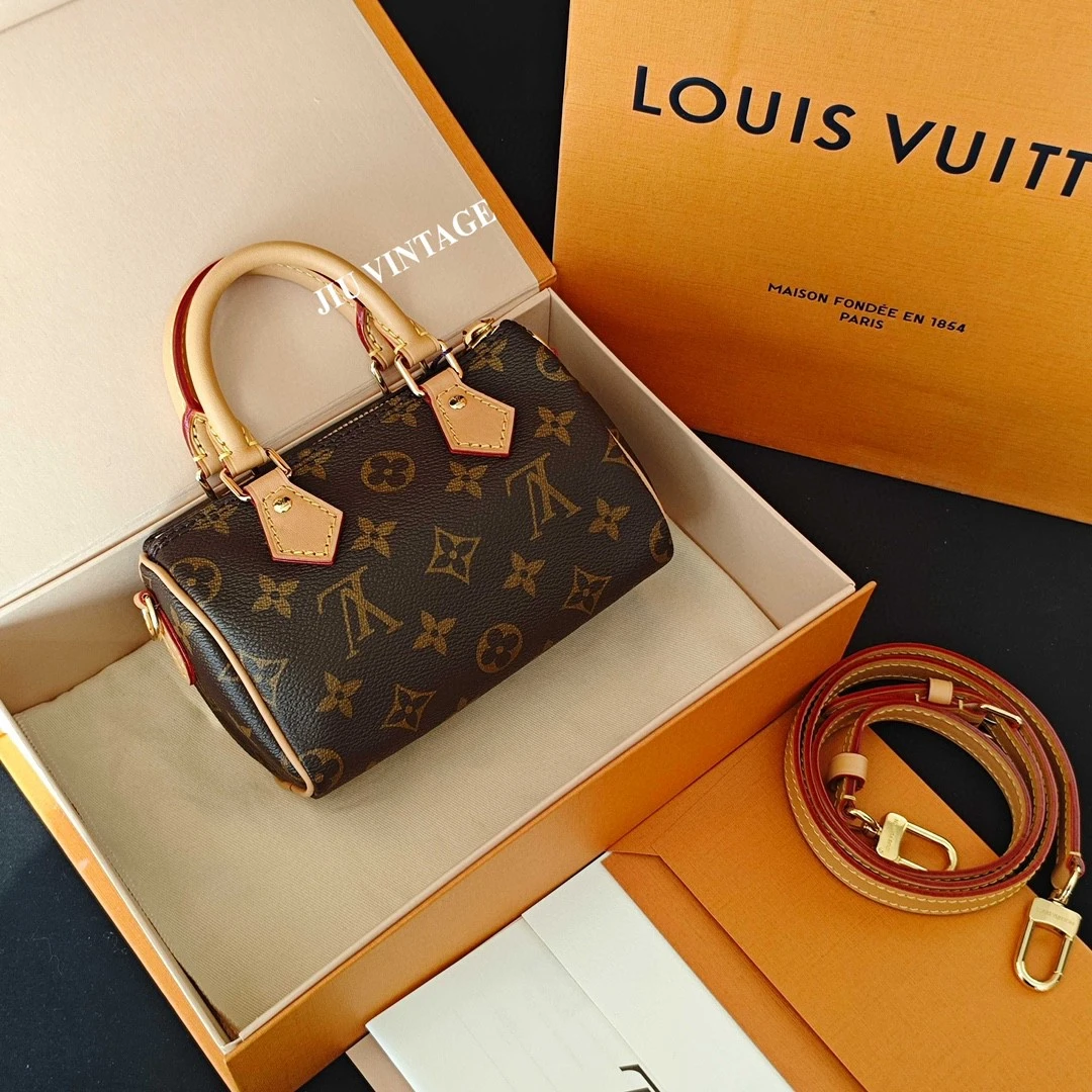99新 LouisVuitton/路易威登 speedy nano老花斜挎包BJM11-0470
