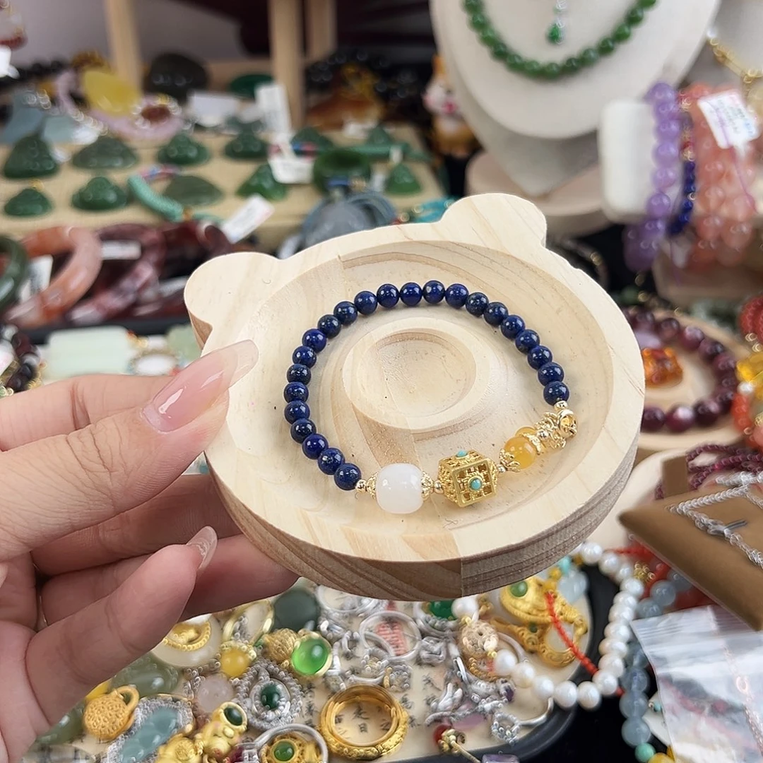 银S925镶嵌青金石手链R