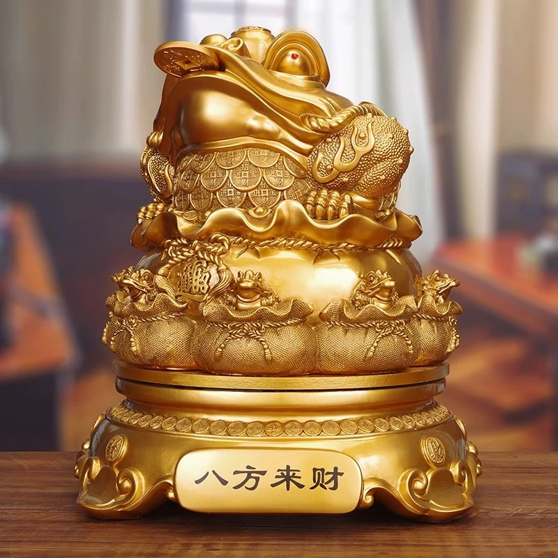 八方来财金蟾摆件店铺招财开业送礼客厅办公室前台蟾蜍聚财装饰品