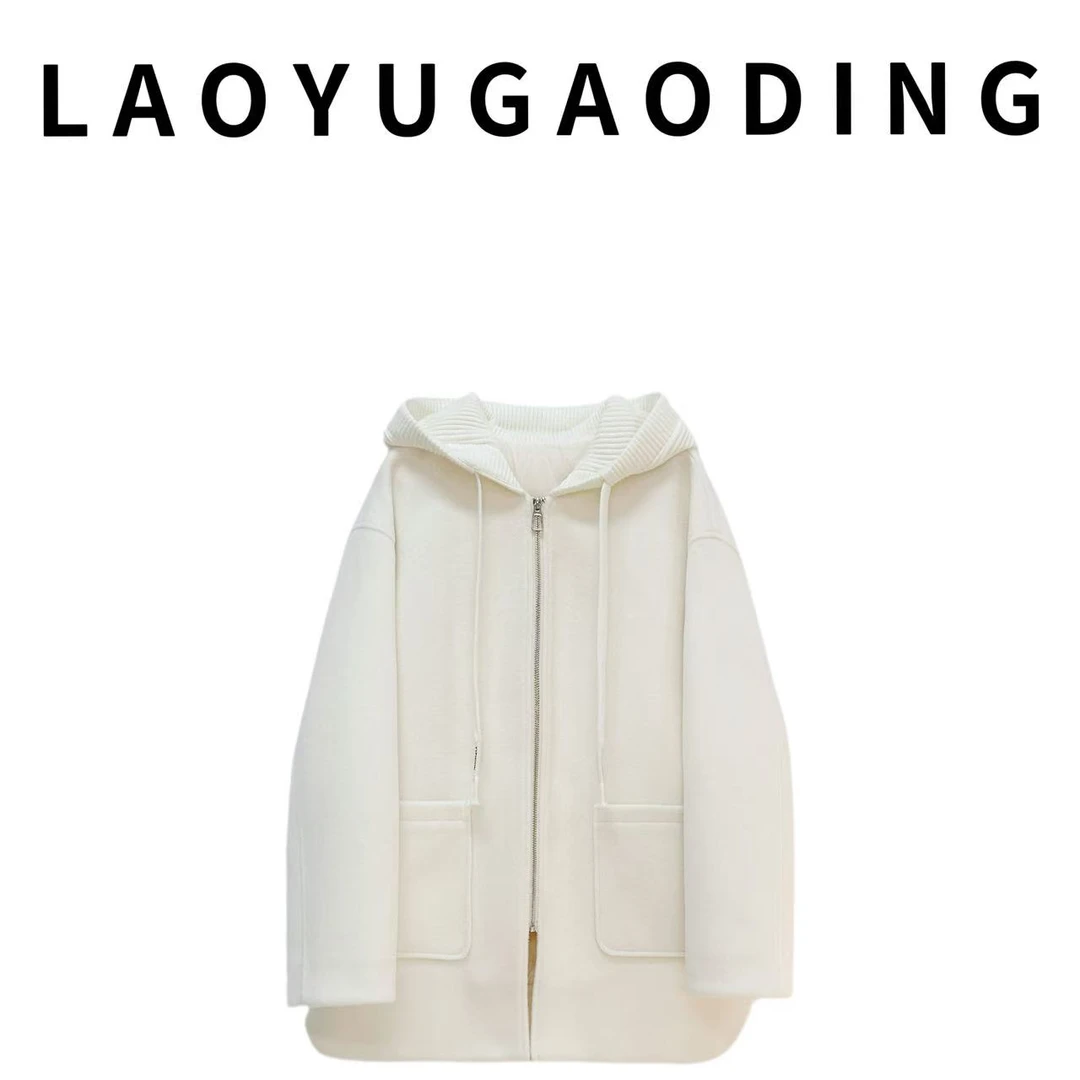 【LAOYUGAODING】高品质-25030短款连帽棉羊毛外套秋冬羽绒时尚潮流