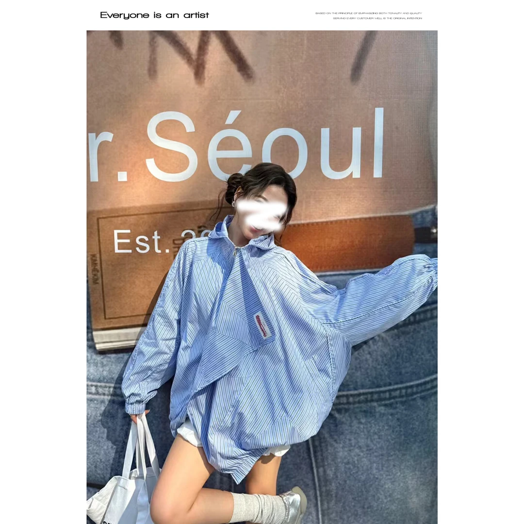 88758不对称设计衬衫外套轻薄夏款