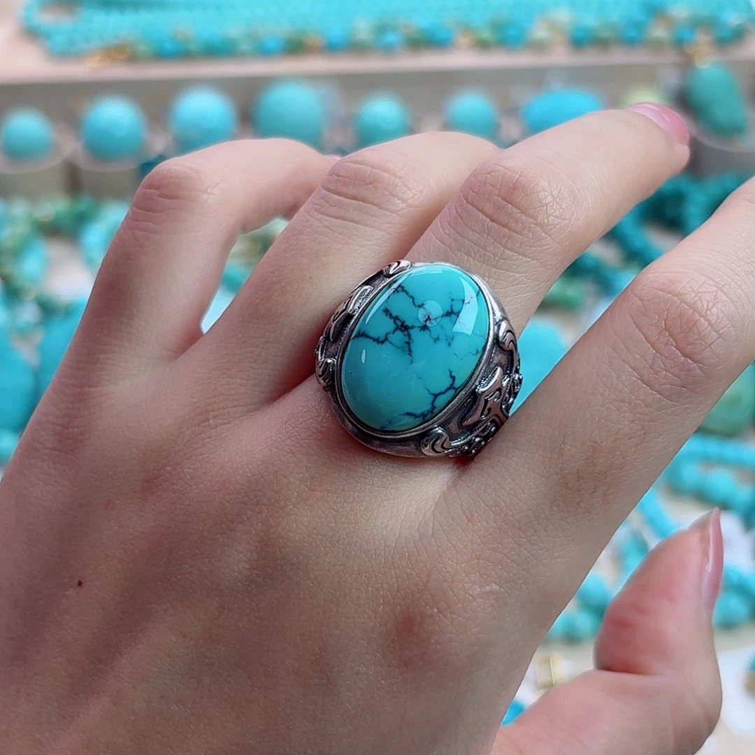 绿松石银S925镶嵌珠宝奇石