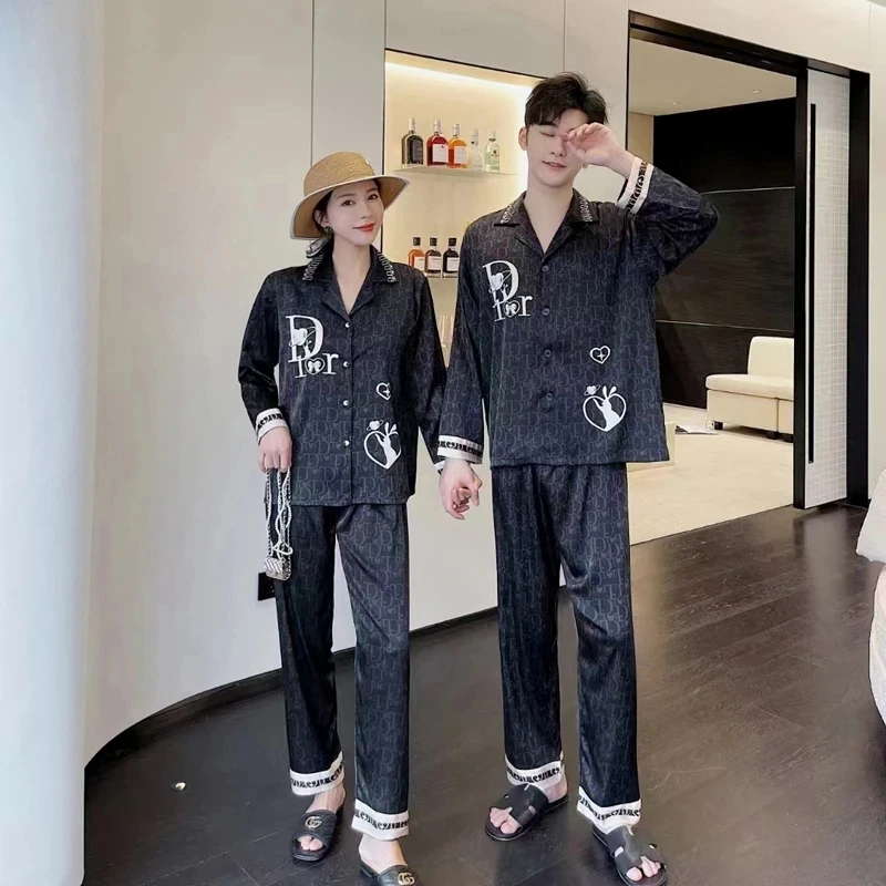 达芬奇密码春夏新款大牌风男女同款情侣款睡衣家居服套装内衣女
