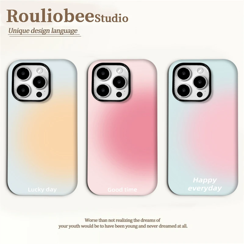 BANCAins渐变晕染叠加适用苹果16/15菲林手机壳华为vivo小米oppo