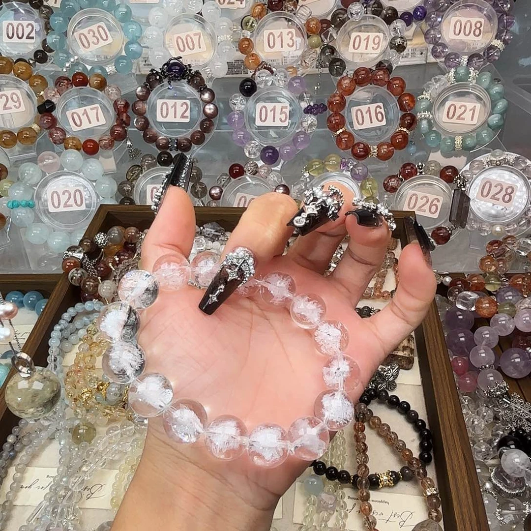 ****银S925镶嵌水晶手链