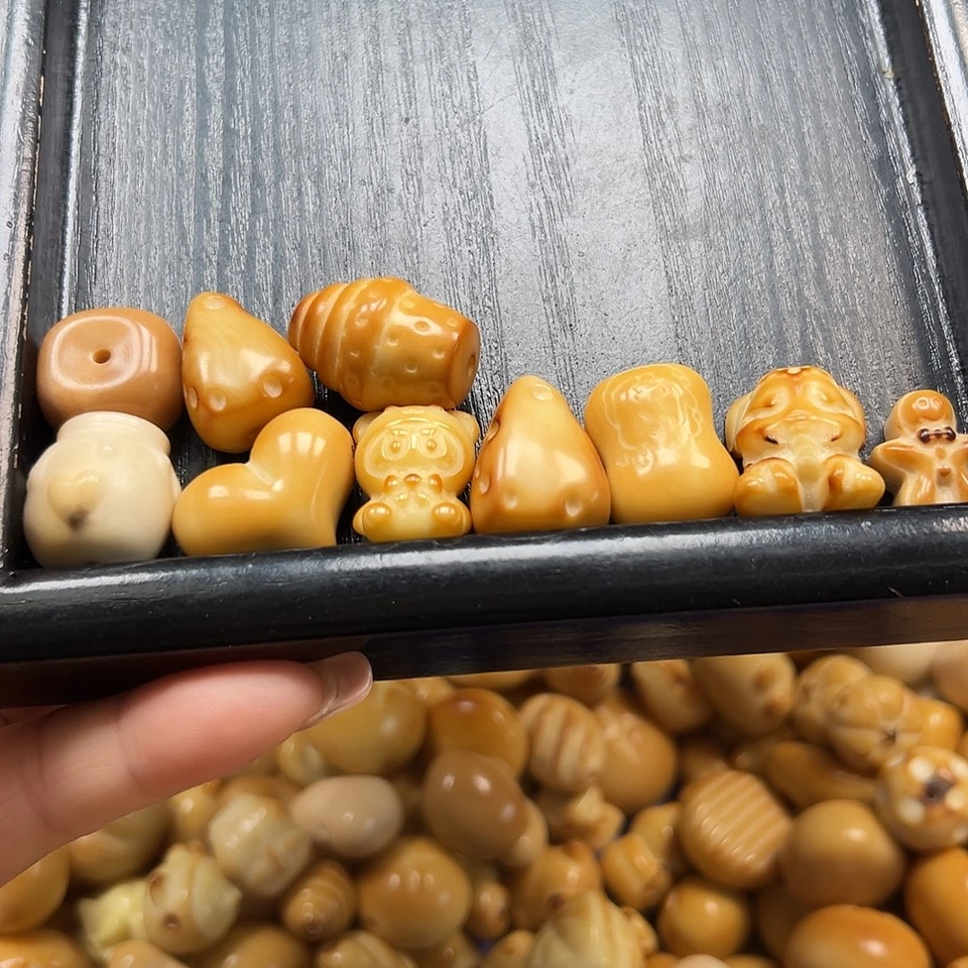 手串菩提根/象牙果瑕疵炭烧小混10颗有裂10号