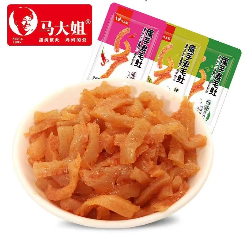 马大姐魔芋素毛肚500g休闲食品麻辣酸菜味辣条办公室零食聚会小吃