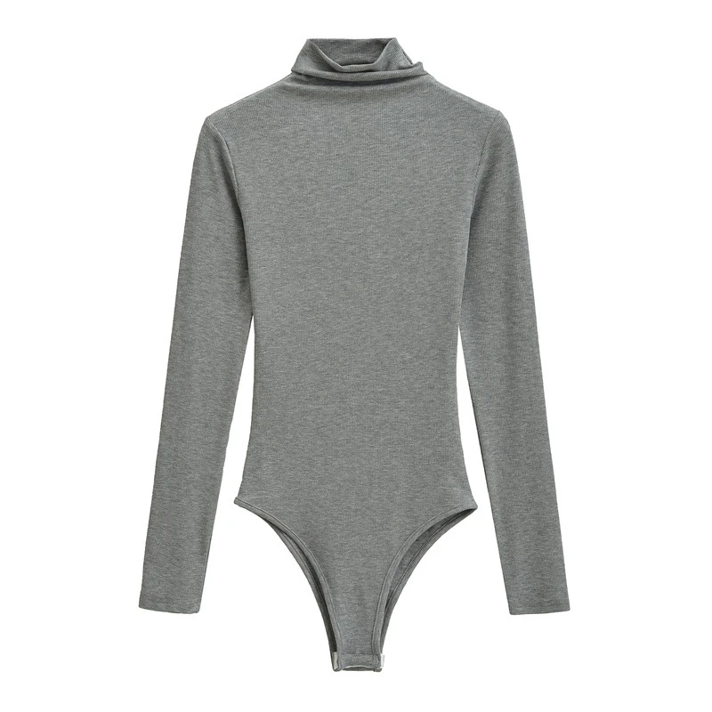 美式辣妹高领长袖连体衣时尚修身显瘦内搭打底衫上衣2025秋季新款