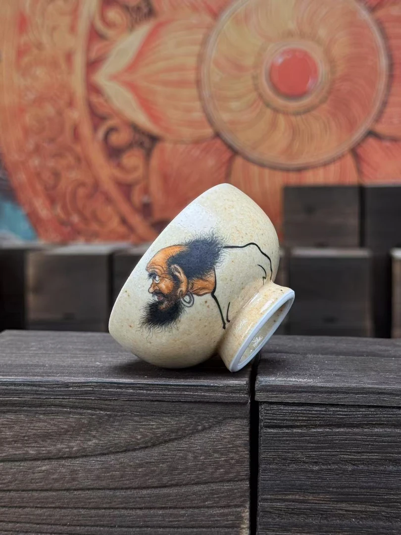 復见手绘达摩素衣主人杯JDA202