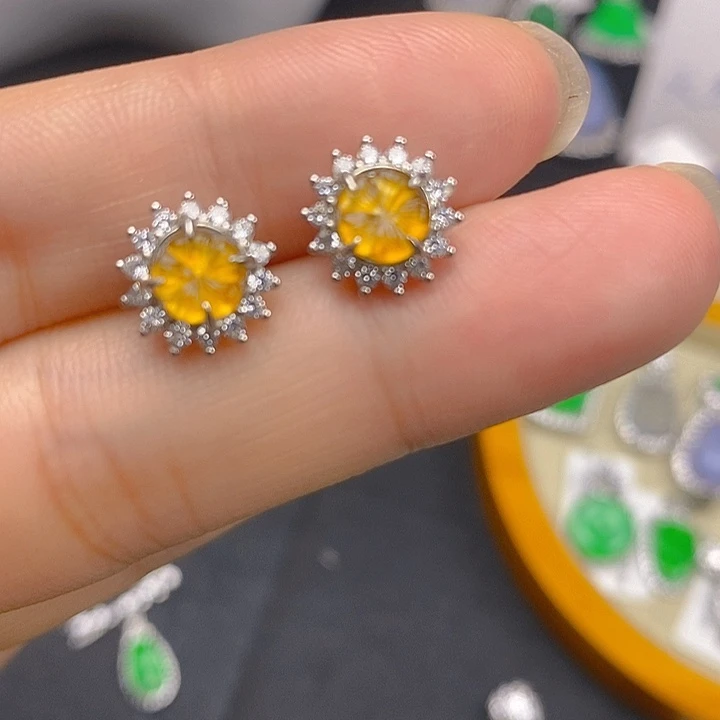 翡翠银S925镶嵌颈饰