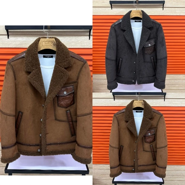 冬季新款男士休闲加厚颗粒绒外套25-18