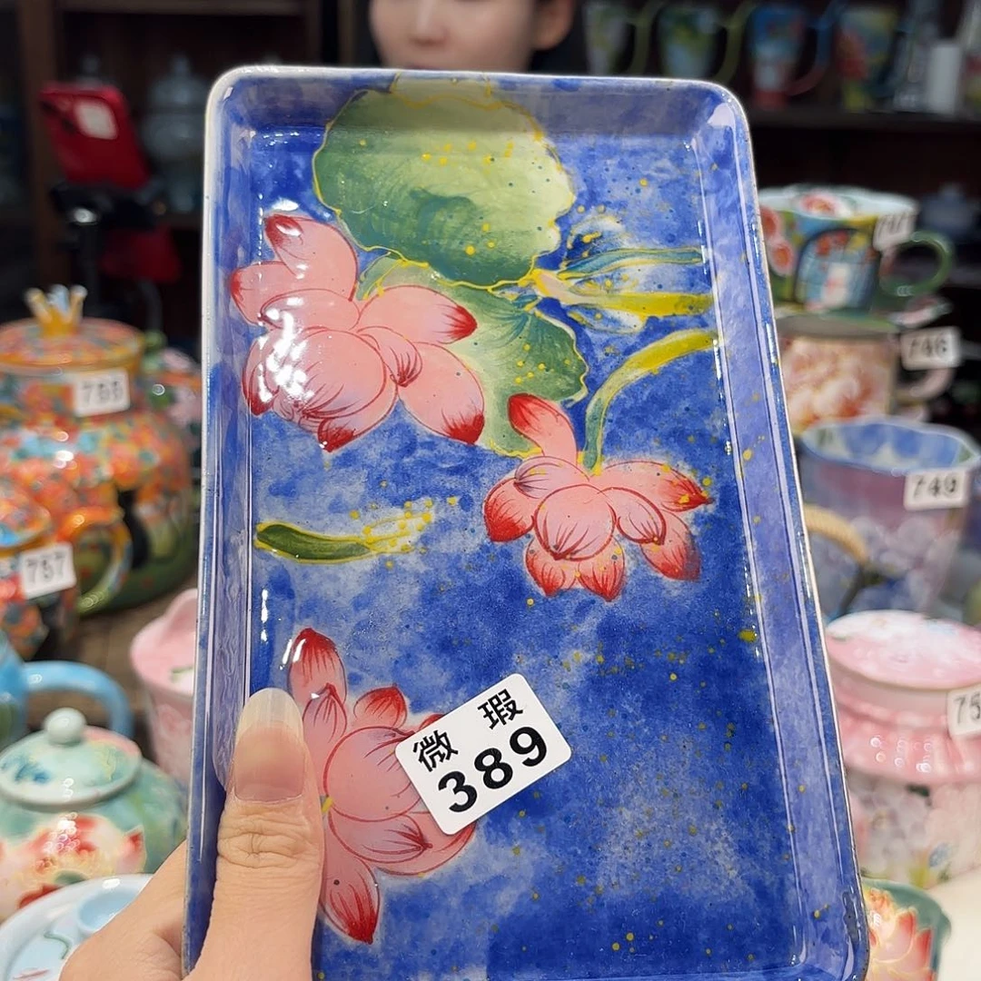 景德镇手绘高温釉下彩陶瓷茶具