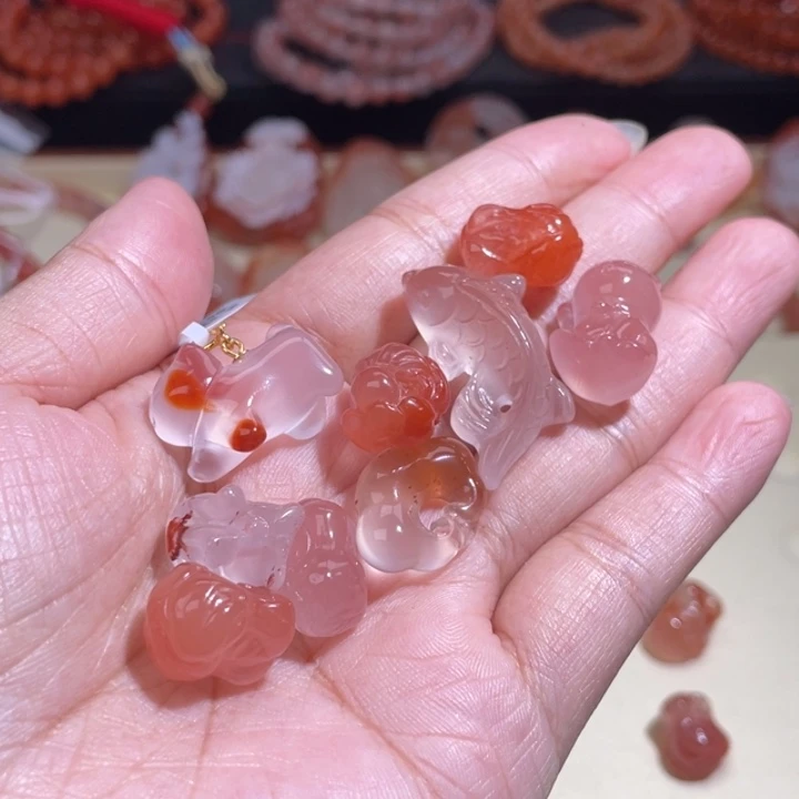 南红玛瑙一对配饰未镶嵌一*163