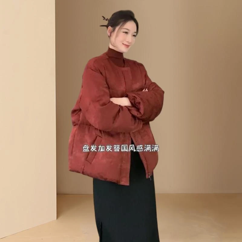 新中式外套棉服2025新款秋冬女装国风冬季棉衣棉袄袄唐装小个子