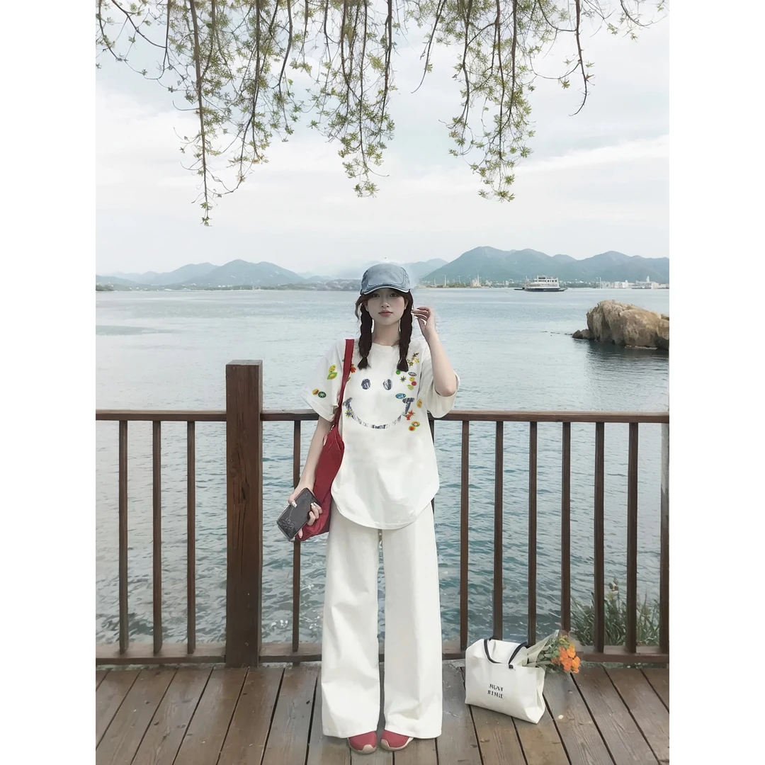 纯棉圆领短袖女t恤小众少女学院风夏季新款爆款宽松显瘦上衣时尚