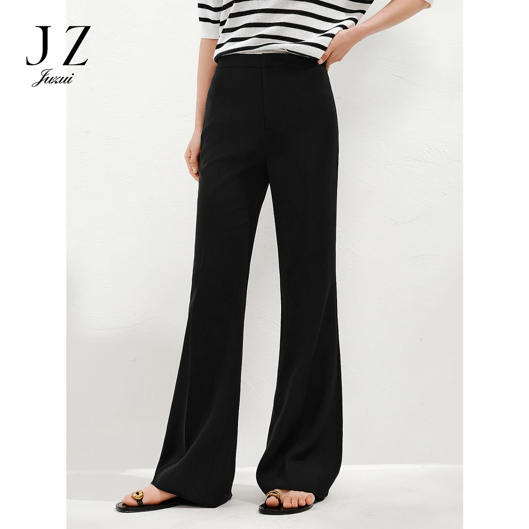 【粉丝专享】玖姿安娜蔻KWFX11023优雅职场通勤修身显瘦微喇裤长裤