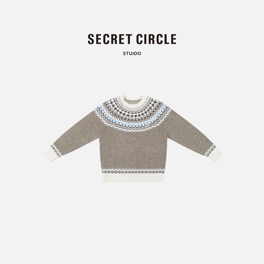 SECRET CIRCLE·秘社 冬圆领提花毛针织衫慵懒风软糯毛衣19753