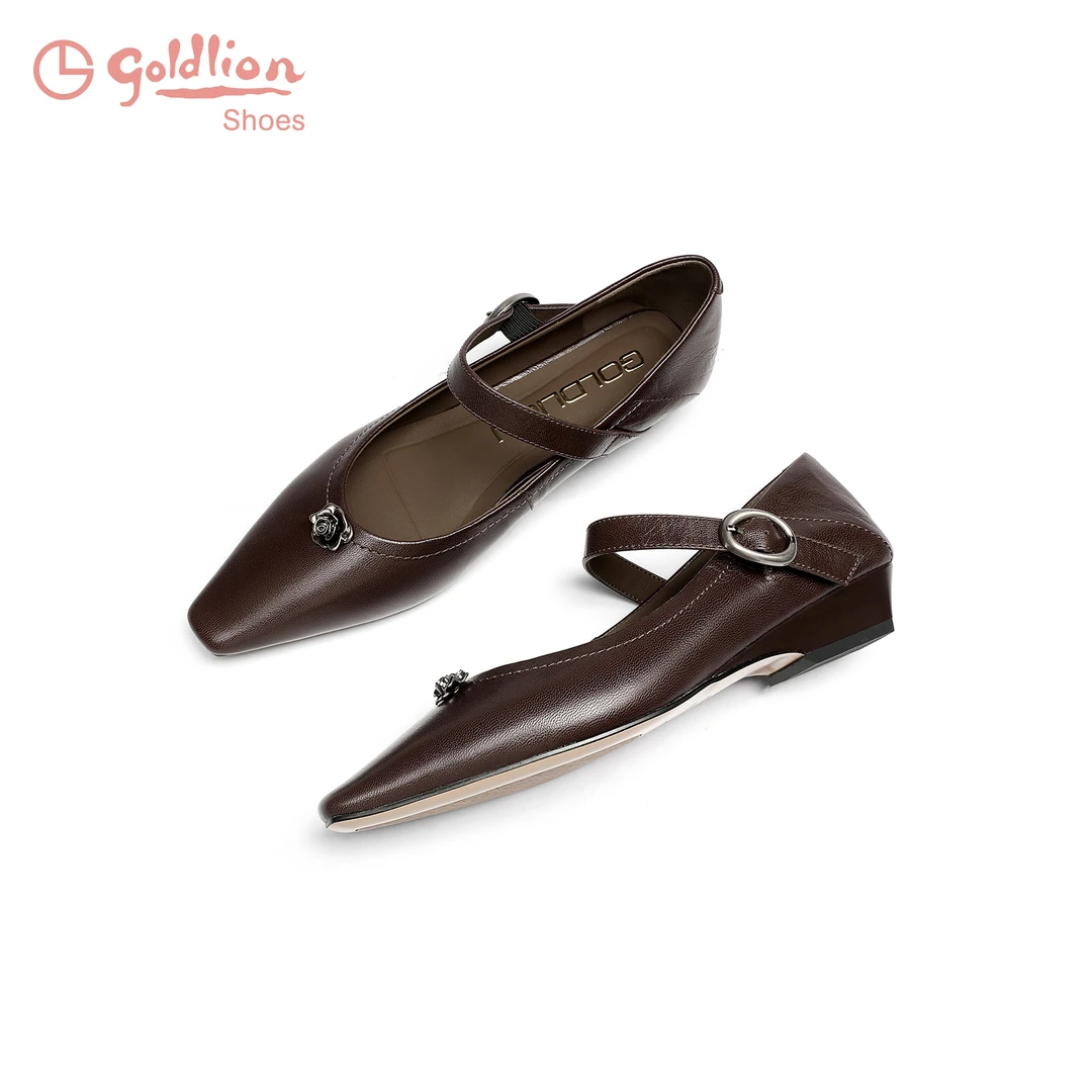 【玫瑰可颂】金利来女鞋春季新款舒适低跟小皮鞋玛丽珍鞋G686440232