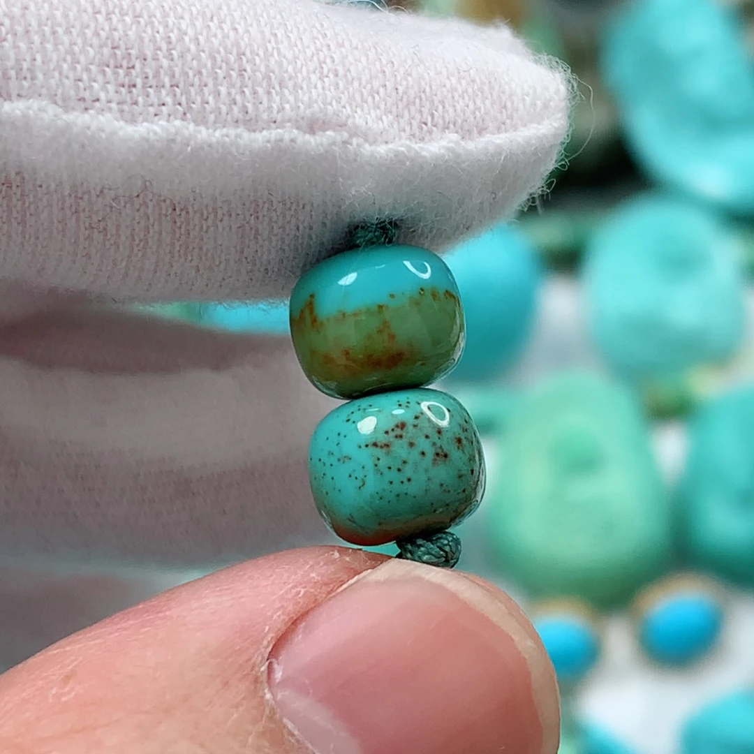 绿松石珠宝奇石未镶嵌8.2mm