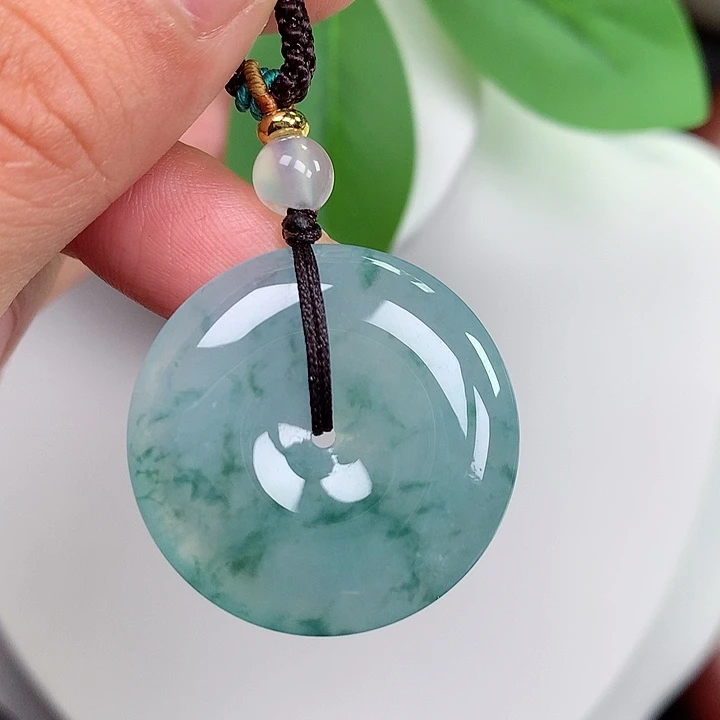 翡翠未镶嵌颈饰平安扣 28.5x5.5mm