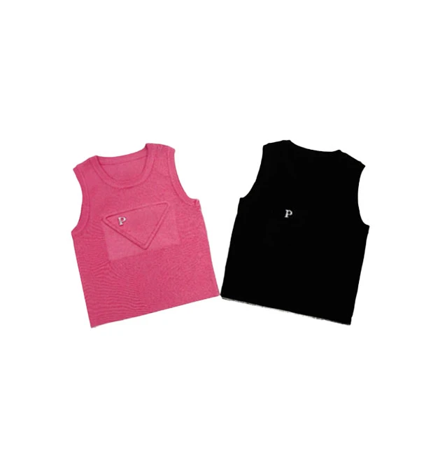 【微姐专属】圆领无袖毛针织衫春夏休闲套头 612黑+粉