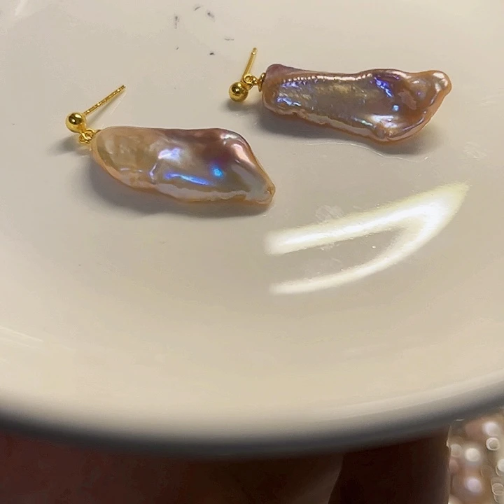 银S925镶嵌耳饰淡水珍珠