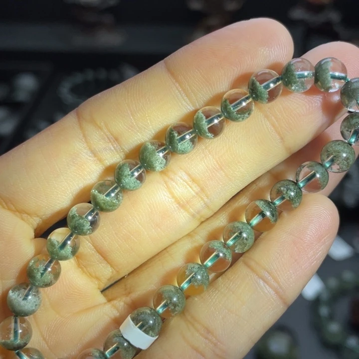 水晶未镶嵌手链绿幽灵聚宝盆6.2