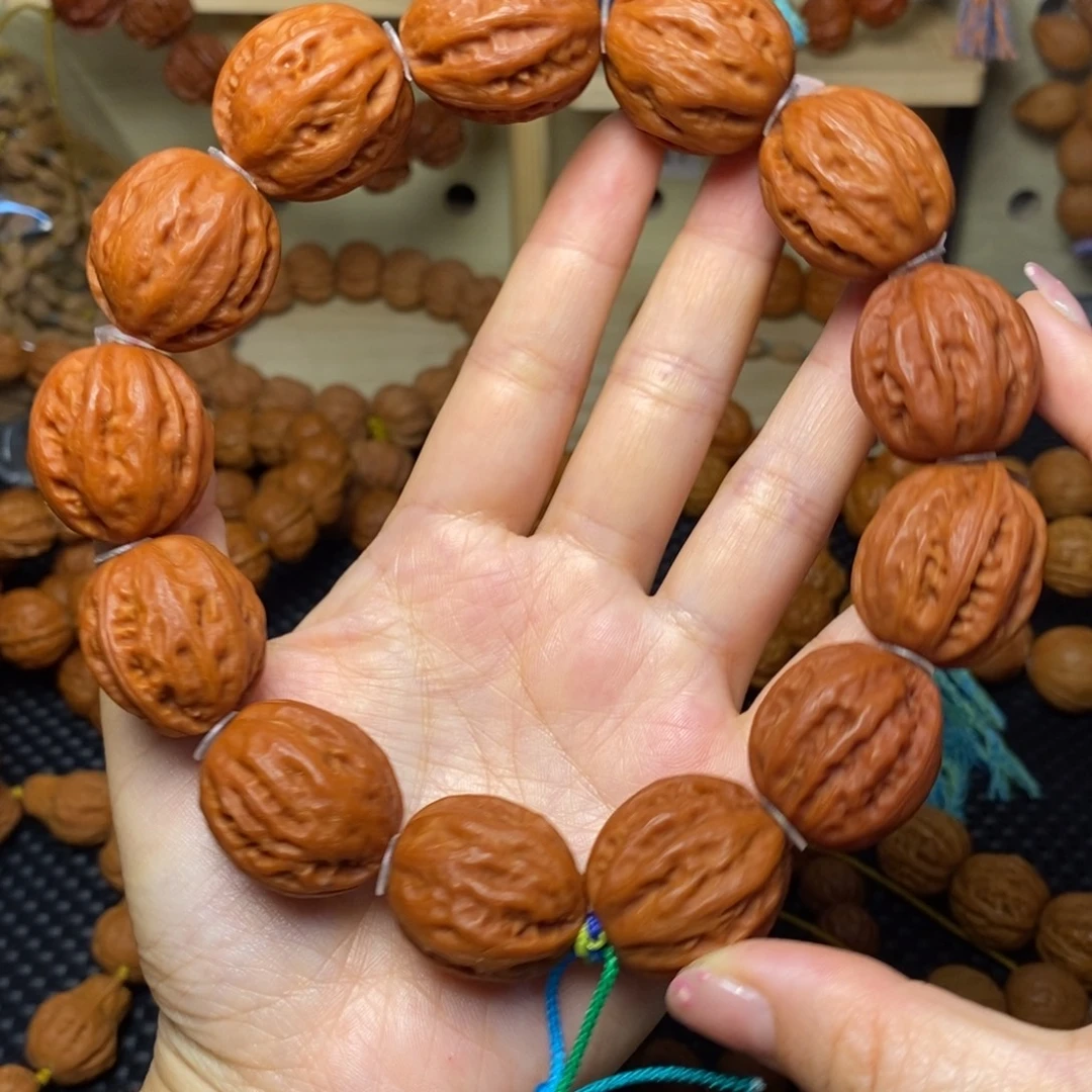 手串文玩核桃红皮西瓜纹大枣
