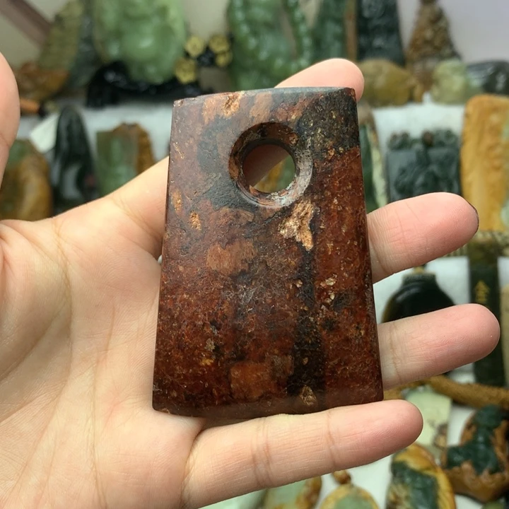 岫岩河磨玉（透闪石质玉）手把未镶嵌小*子