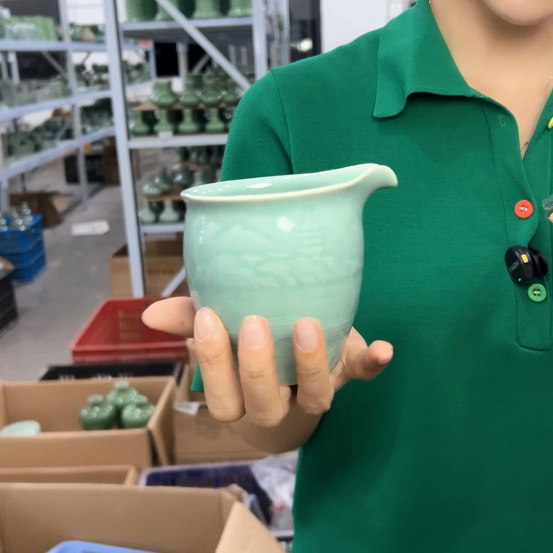 龙泉云间青瓷小米茶器