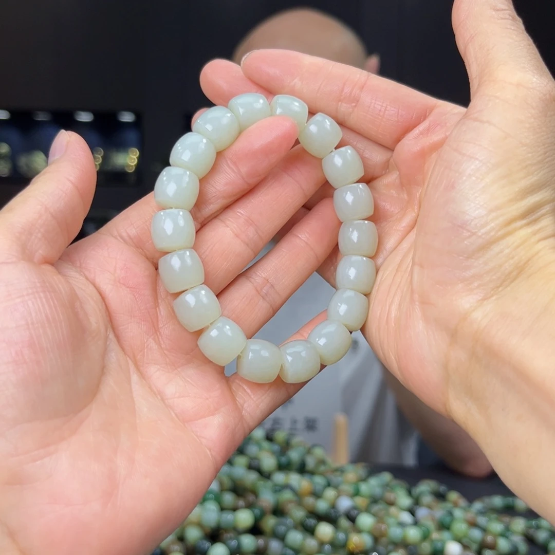 手串未镶嵌和田玉纯天然和田玉新疆且末高青白料12