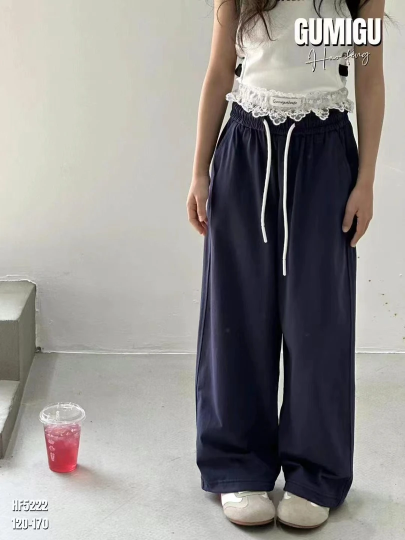 5222童装腰间花边针织长裤