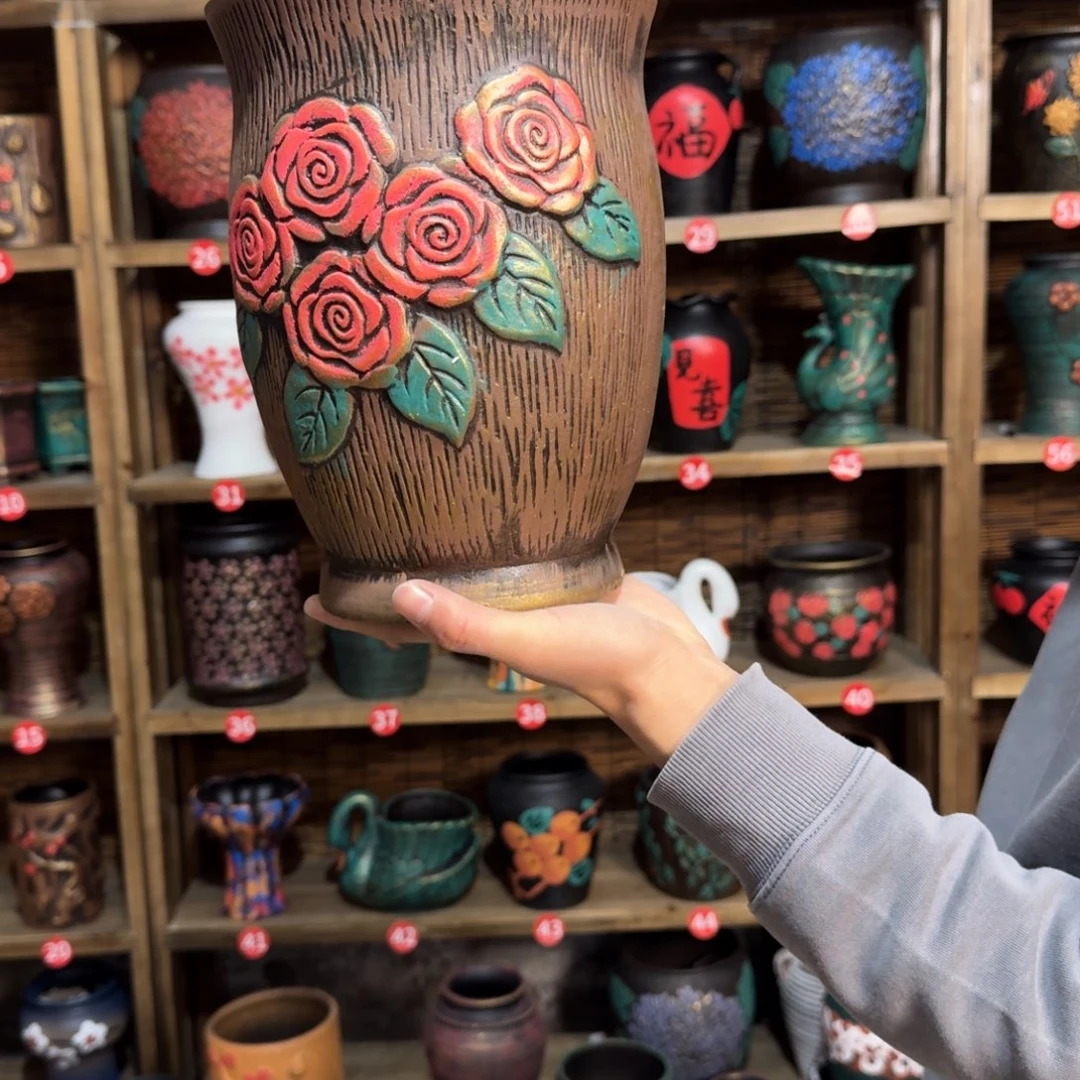 带孔高端浮雕花盆炸炸炸炸