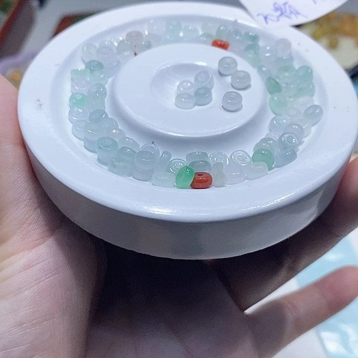 翡翠散珠冰算盘珠20颗