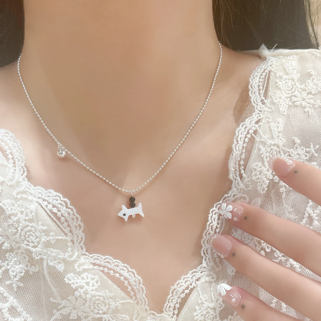 铜合金项链 来而There there 项链 a368韩系可爱剑鱼鲨吊坠项链女