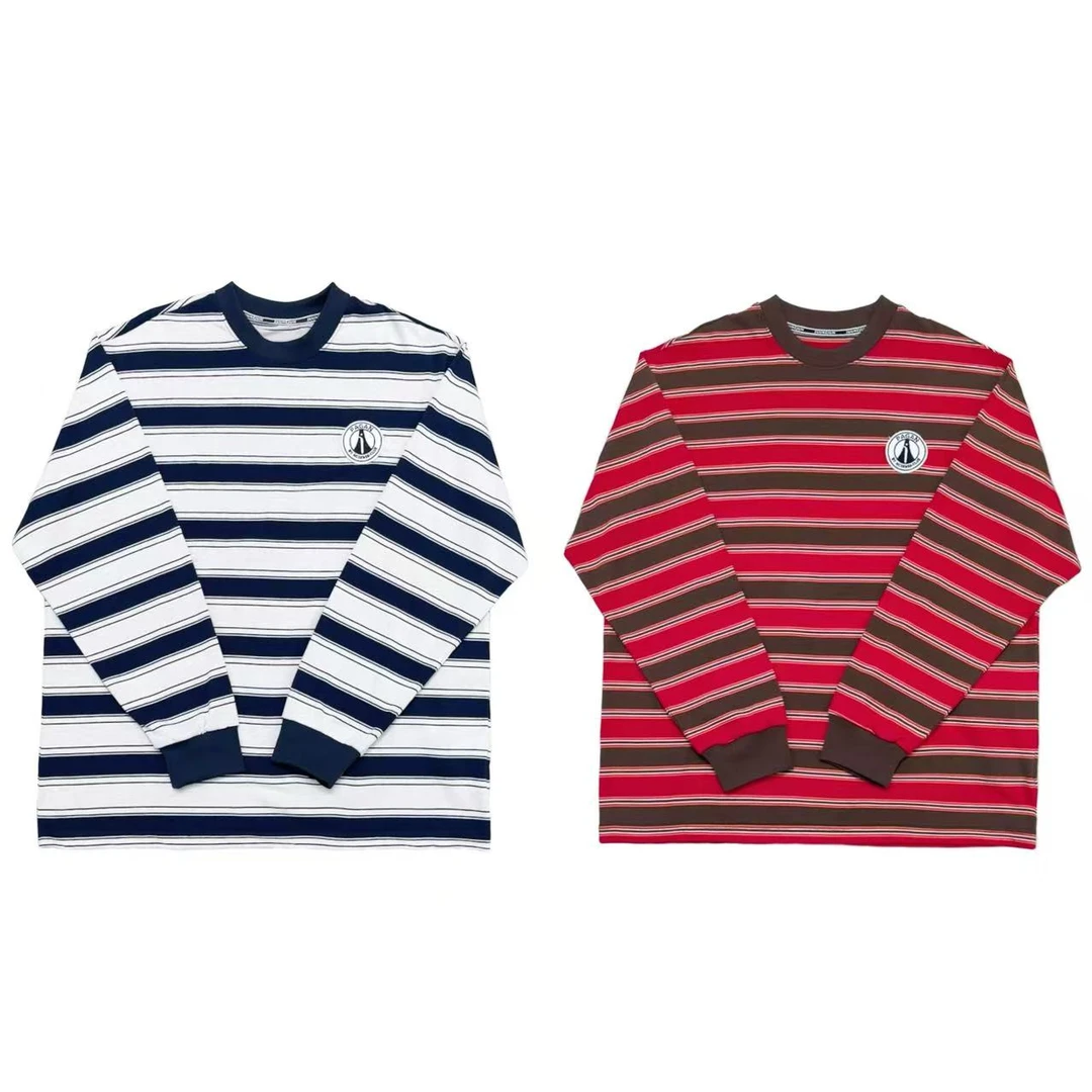 [MQ]蓝咖红两色条纹针织时尚百搭长袖圆领儿童体恤( 春日满满 )