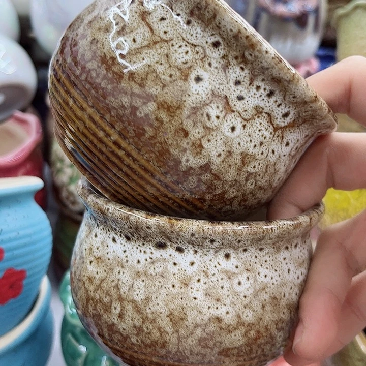 多肉绿植陶瓷花盆9.9包邮，有孔