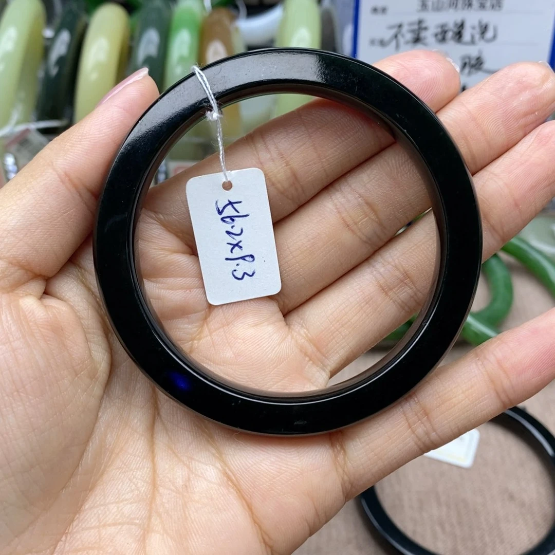 和田玉手镯未镶嵌小*卡56