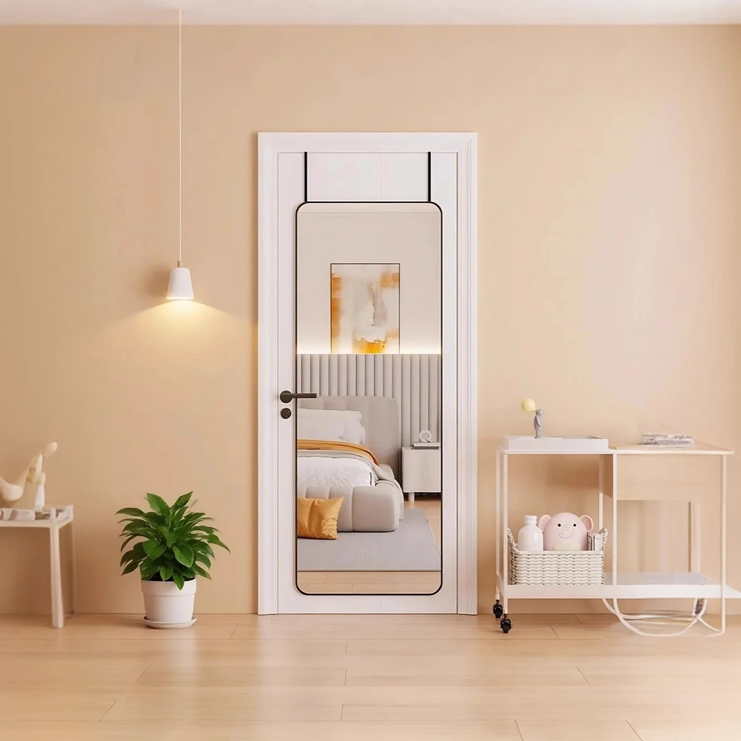 全身镜挂门镜家用女生卧室客厅免打孔玄关壁挂穿衣镜宿舍门后镜子