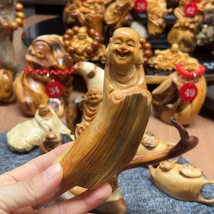 柏木太行崖柏手把摆件