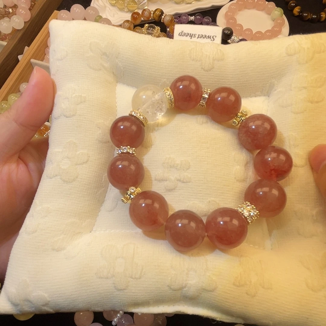 水晶未镶嵌手链草莓晶