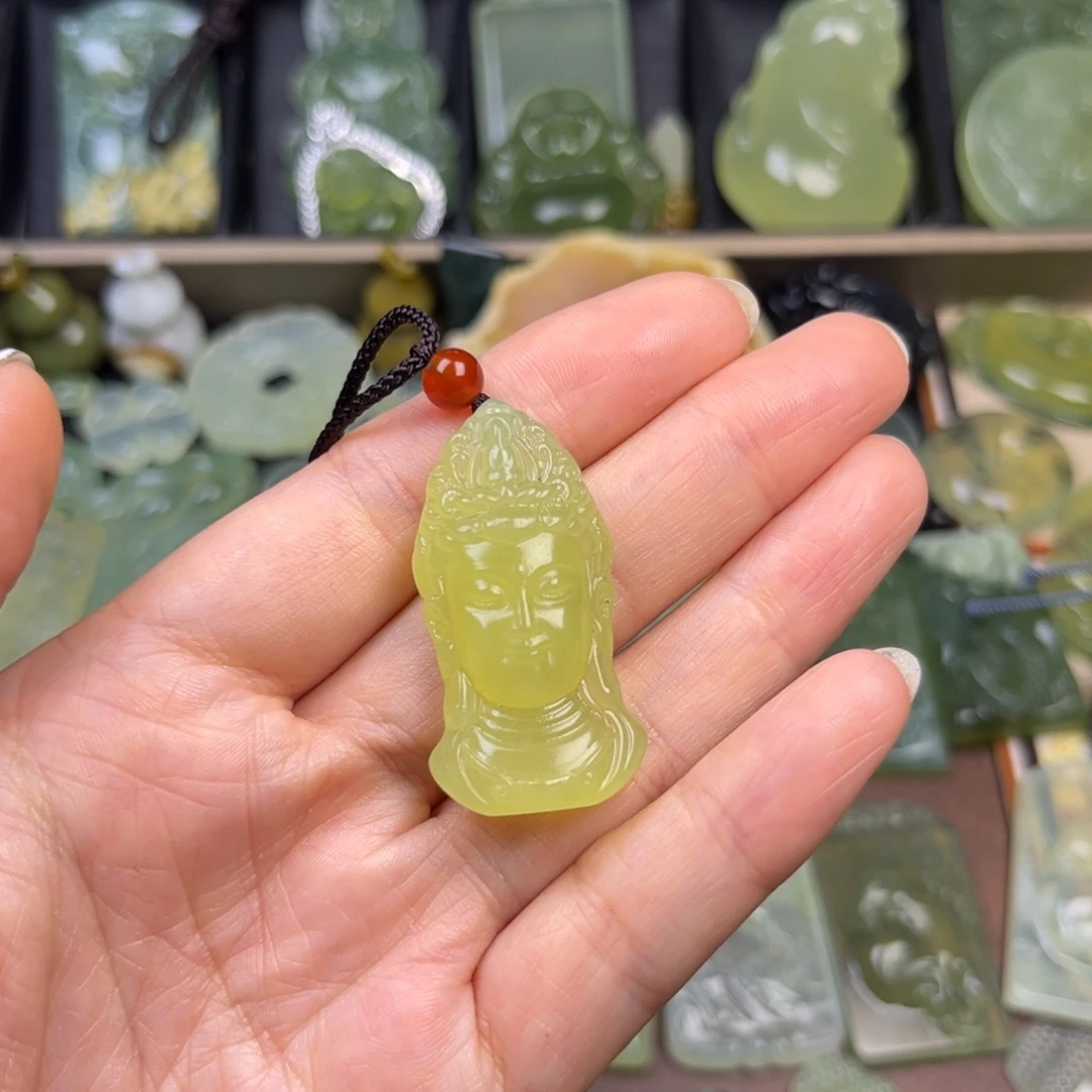 蛇纹石玉未镶嵌吊坠(赠链)