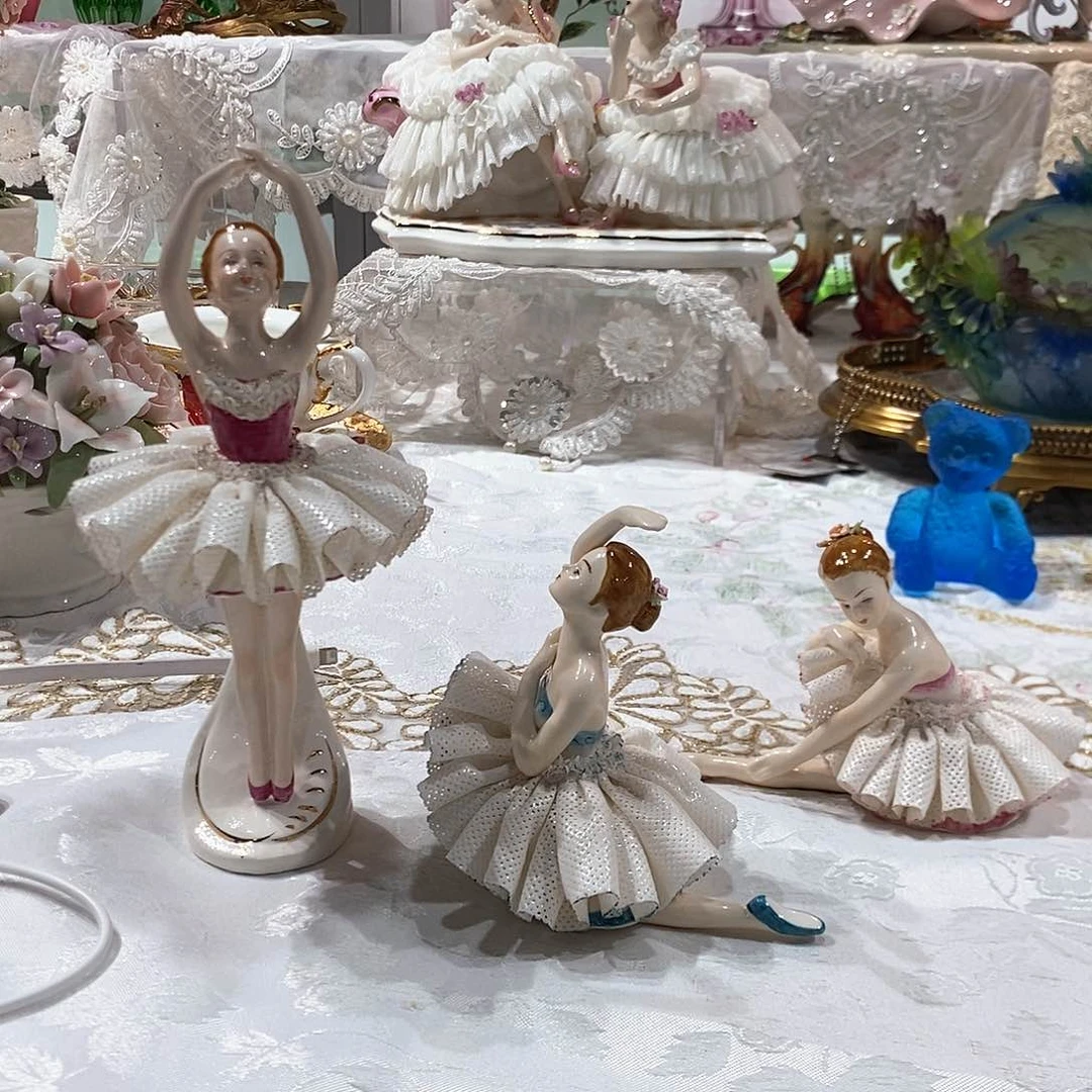 摆件福利芭蕾舞款蕾丝娃娃三只一套