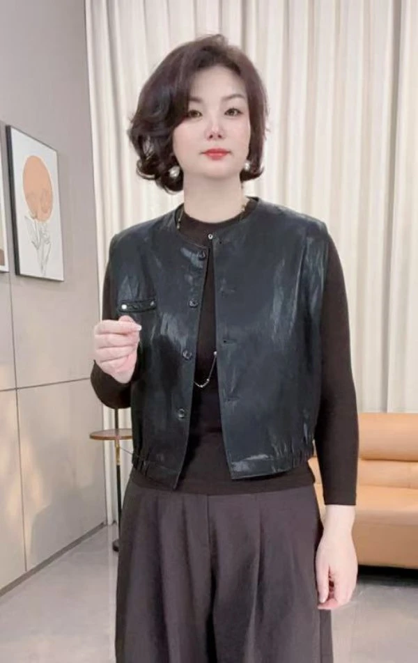 《林李上新》25928新款水洗蛋白皮马夹百搭遮肉显瘦气质款马甲