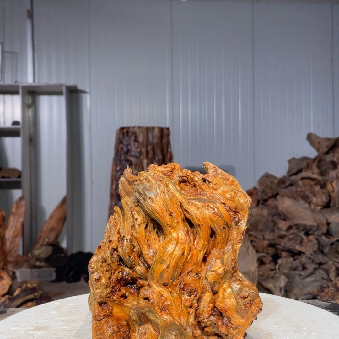 家***斤木猛子琥珀木摆件45