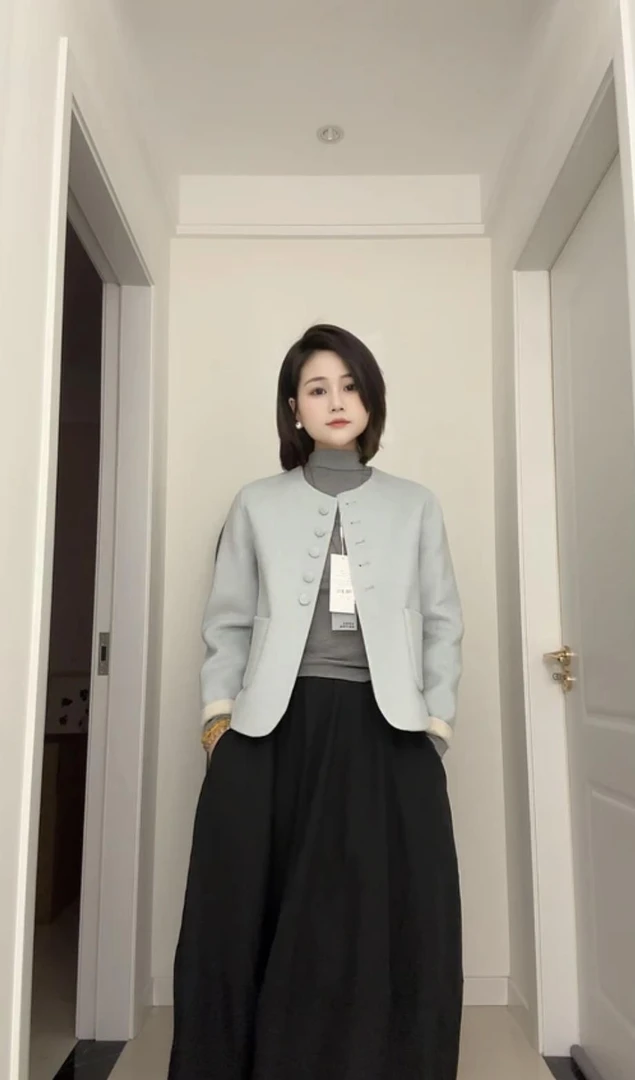 双面羊毛大衣女25秋新款韩版宽松高级休闲8512气质