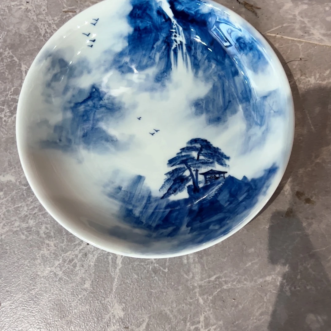 *****青花手绘山水壶承