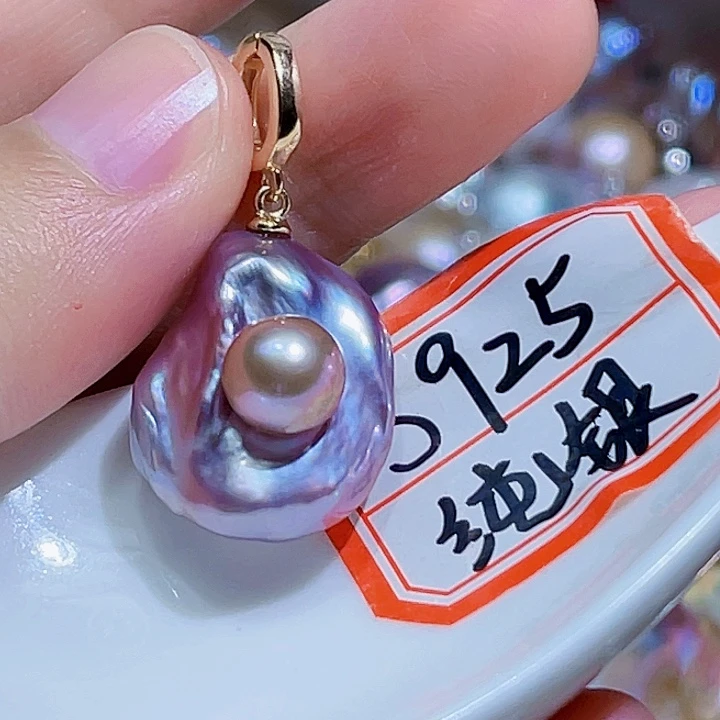 淡水珍珠银S925镶嵌颈饰