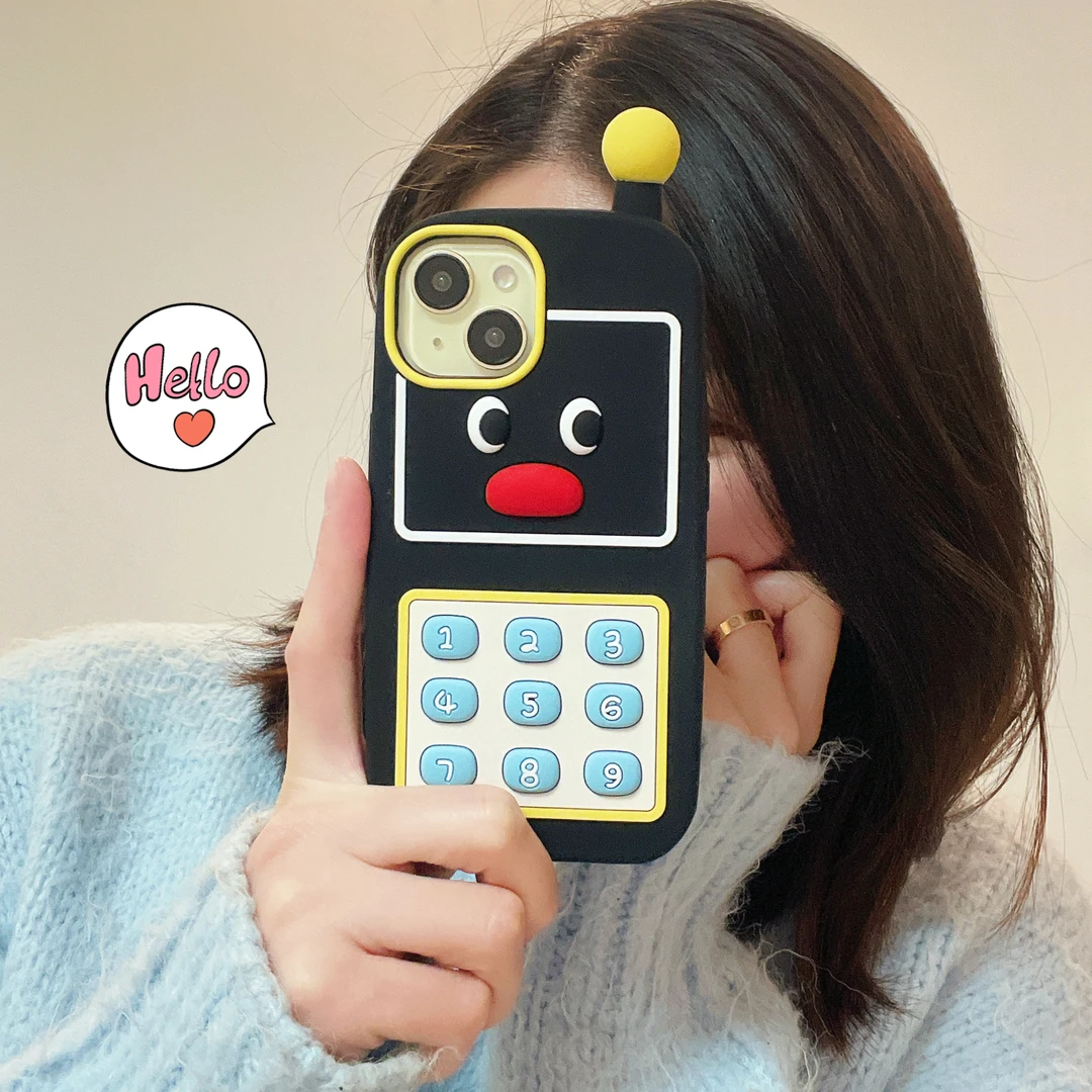 (适用苹果)企鹅大哥大卡通可爱适用iPhone16女款立体硅胶手机壳