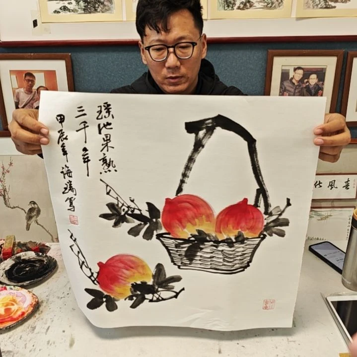 国画贾海瑞老师现场定制